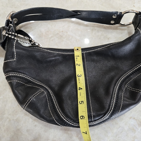 Coach Black Hobo Bag with Stitch Detail - Picture 6 of 7